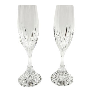 Baccarat Massena Fluted Champagne Flutes - a Pair For Sale