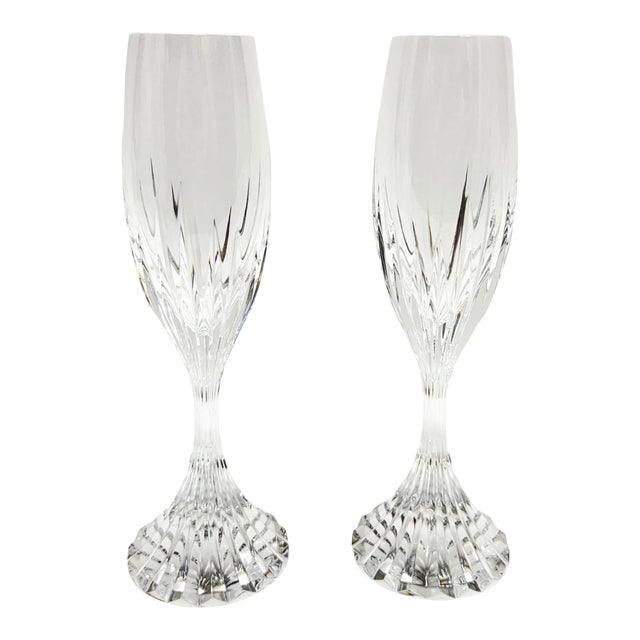 Baccarat Massena Fluted Champagne Flutes - a Pair For Sale