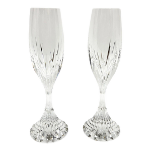 Baccarat Massena Fluted Champagne Flutes - a Pair