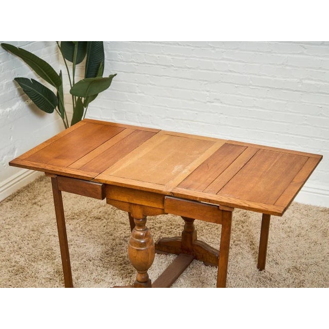 Early 20th Century Antique English Victorian Style Drop Leaf Gate Leg Console or Dining Table 19th Century For Sale - Image 5 of 10