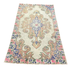 Vintage Neutral Oushak Rug