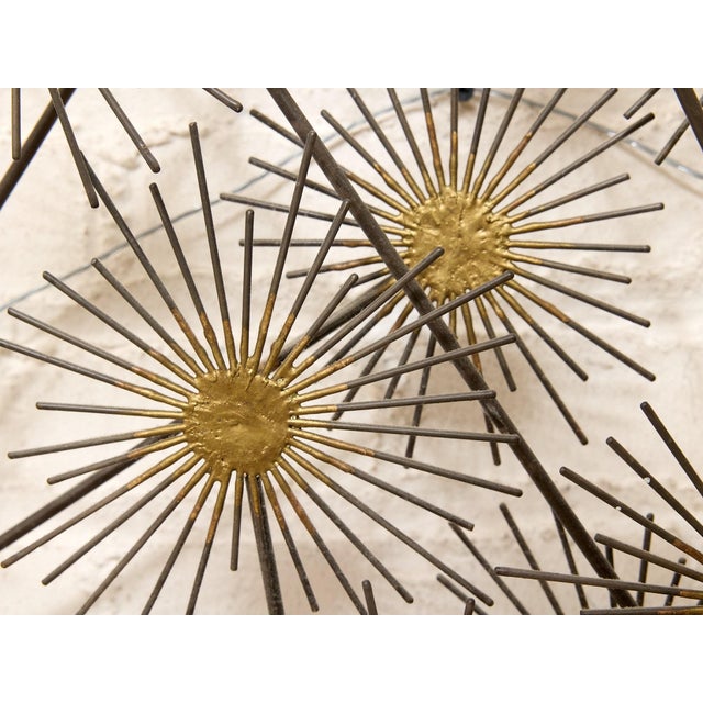 Metal Mid 20th Century Modern Atomic Starburst Metal Wall Sculpture For Sale - Image 7 of 9