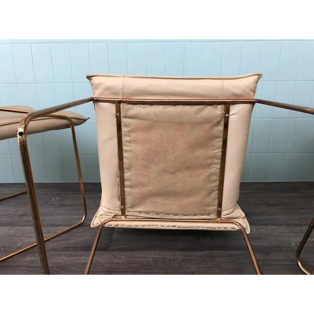 1960s Chairs in Brass Metal and Leather by Otto Gerdau, 1960s, Set of 4 For Sale - Image 5 of 13