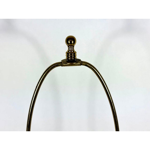 Brass Large Signed Dresden Hand Cut Block Crystal and Brass Table Lamp 31 Inch Hollywood Regency For Sale - Image 8 of 14