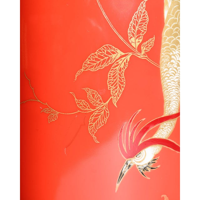 Chinoiserie Porcelain Floor Vase with Crane from Rosenthal, Germany, 1938 For Sale - Image 9 of 11