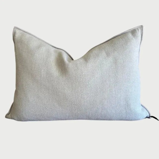 Fromentera French Linen Accent Pillow Ciment With Down Feather Insert For Sale In Los Angeles - Image 6 of 6