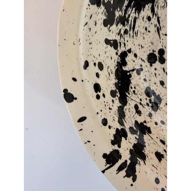 Rustic Terra Cotta Splatter Black and Cream Decorative Bowl For Sale - Image 3 of 6