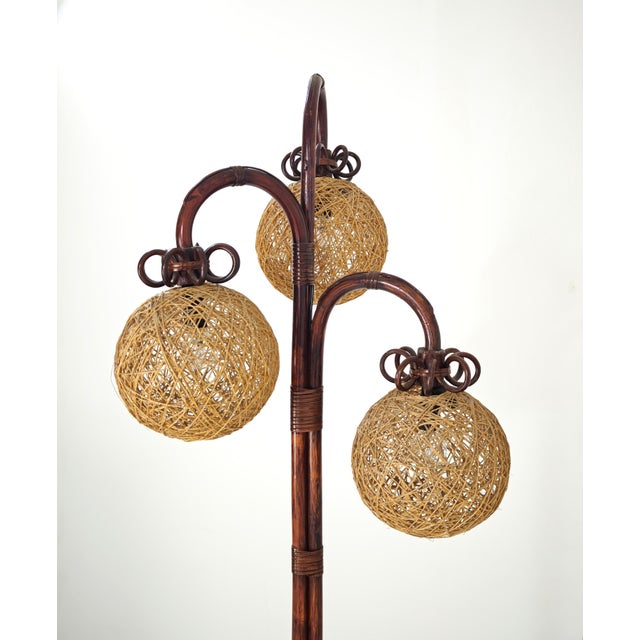 Mid-Century Modern Floor Lamp in Bamboo, Rattan and Rope, Italy, 1960s For Sale - Image 13 of 18