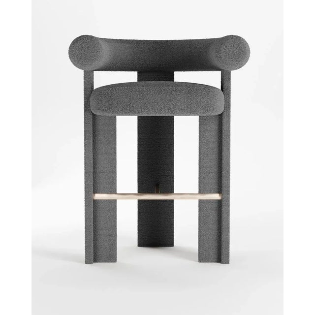 Not Yet Made - Made To Order Cassette Bar Chair in Bouclé Dark Grey by Alter Ego For Sale - Image 5 of 5