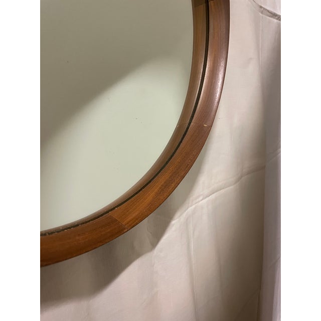 Round Teak Mirror, 1980s For Sale - Image 9 of 11