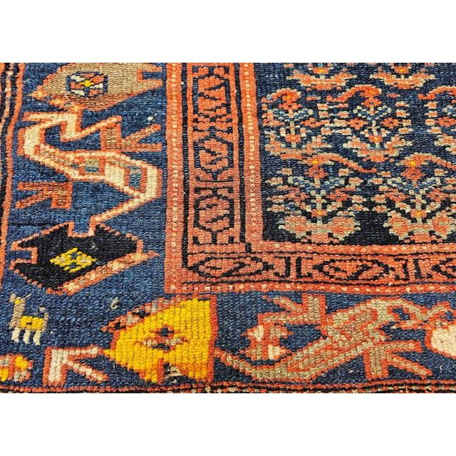 Textile Antique Persian Bidjar Area Rug, Handwoven Allover Paisley Pattern. Blue & Green, 4’ X 6’ For Sale - Image 7 of 16