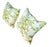 Pair of vintage green and white abstract dandelion floral snowflake pattern pillow. Depicts different abstract dandelion...