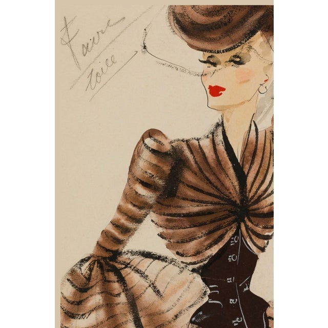 Jonathan Adler Vintage Fashion Art Print – French Fashion Illustration, 12" X 16" For Sale - Image 4 of 8