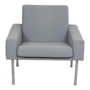 Airport Chair with Grey Fabric by Hans J. Wegner for Getama