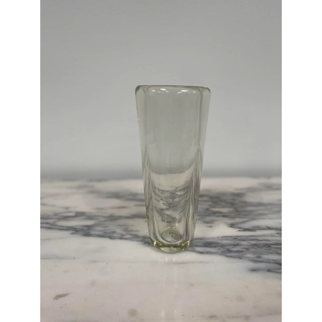 1980s 1980s Slightly Yellow Hued Blown Glass Vase For Sale - Image 5 of 8