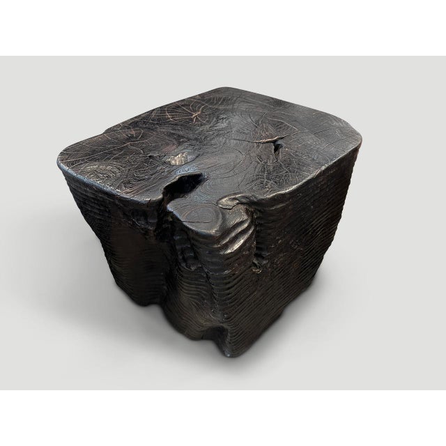 2010s Andrianna Shamaris Magnificent Teak Wood Side Table or Pedestal For Sale - Image 5 of 18