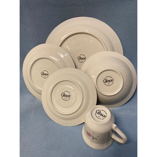 Ceramic 1990s Gibson Roseland Fine Stoneware 5-Piece Place Setting For Sale - Image 7 of 18