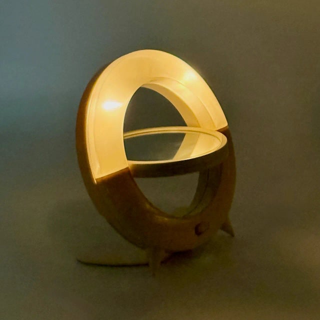 Space Age Mirror with Light in Ivory Color, 1990s For Sale - Image 10 of 11