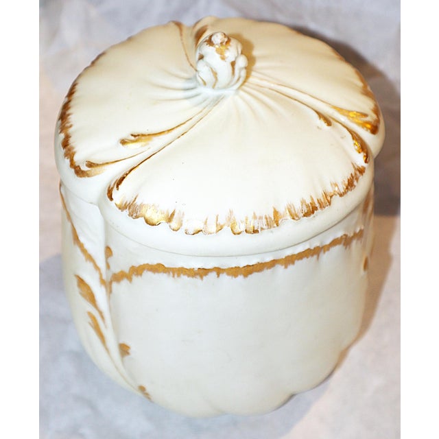 Martial Redon made this porcelain ginger or cookie jar in Limoges France between 1891-1896 with a flat bisque finish and...