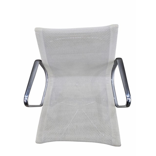 Mid-Century Modern Attributed to Herman Miller Eames Low Back White Mesh Office Chairs – 6 For Sale - Image 12 of 12