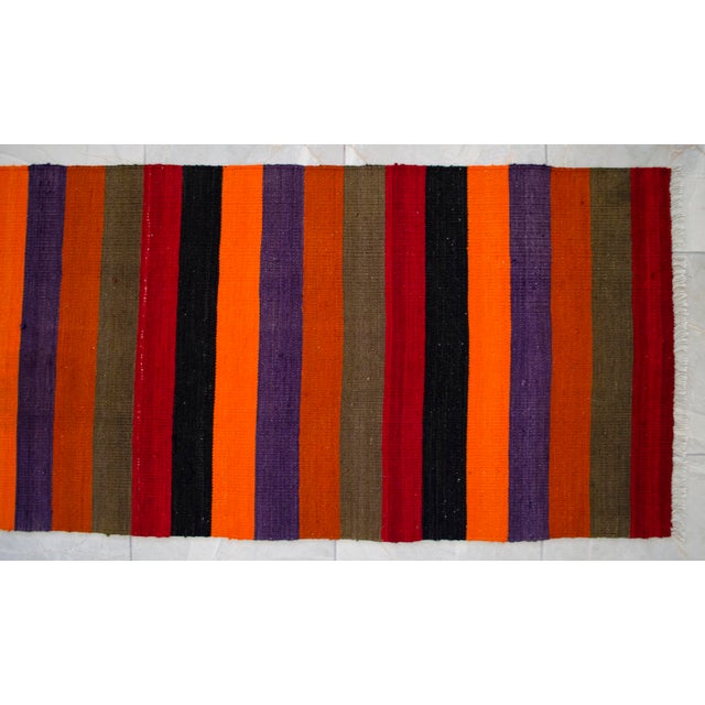 1970s Flat Weave Runner Rug Turkish Kilim Stair Tread - 2′4″ × 18′10″ For Sale - Image 14 of 16