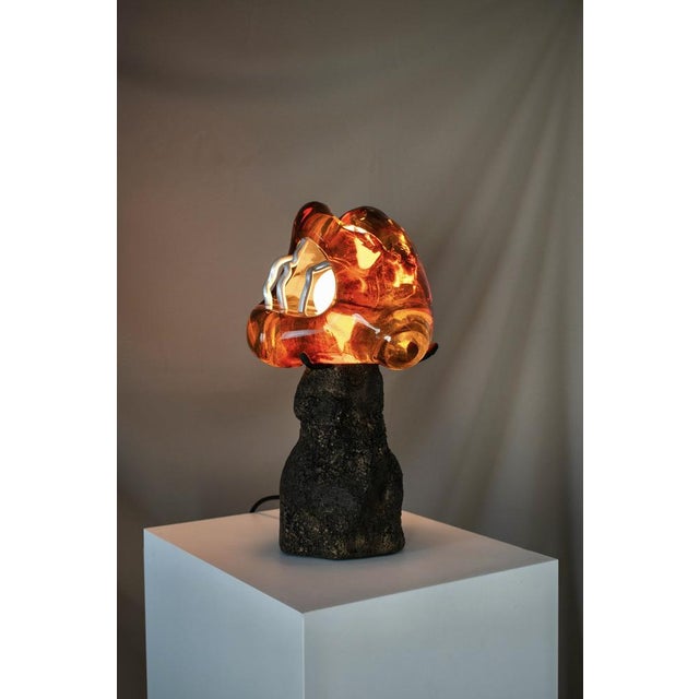 Glass Small Version Somehow Honey Dreams of Fire Table Lamp by Vincent Decat For Sale - Image 7 of 7