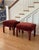 1970s Sculptural Arched Leg Rectangular Red Velvet Ottomans - A Pair For Sale - Image 10 of 12