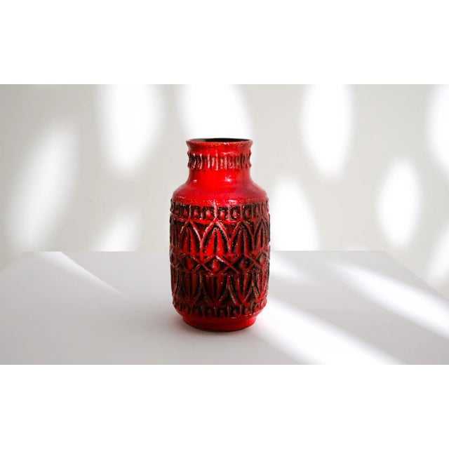 Red 1960s Mid-Century Modern W. Germany Ceramic Vase For Sale - Image 8 of 10