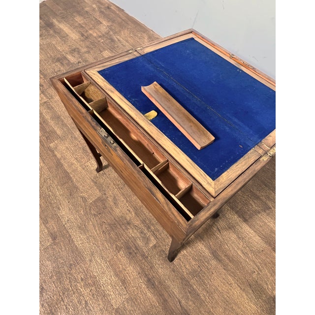 C. 1850s Antique Campaign Officer's Writing Slope on Stand For Sale - Image 10 of 15