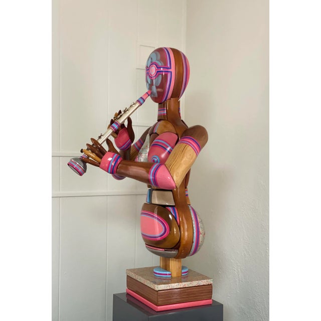 Wood Ms. Bubble by Daniel Meyer Wood and Acrylic Woman Sculpture For Sale - Image 7 of 12