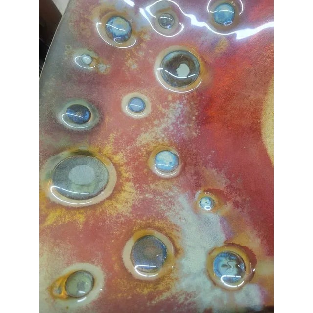 Vintage 1970s Op Art Dichroic Glass Centerpiece Bowl — Color Explosion Design For Sale - Image 9 of 10