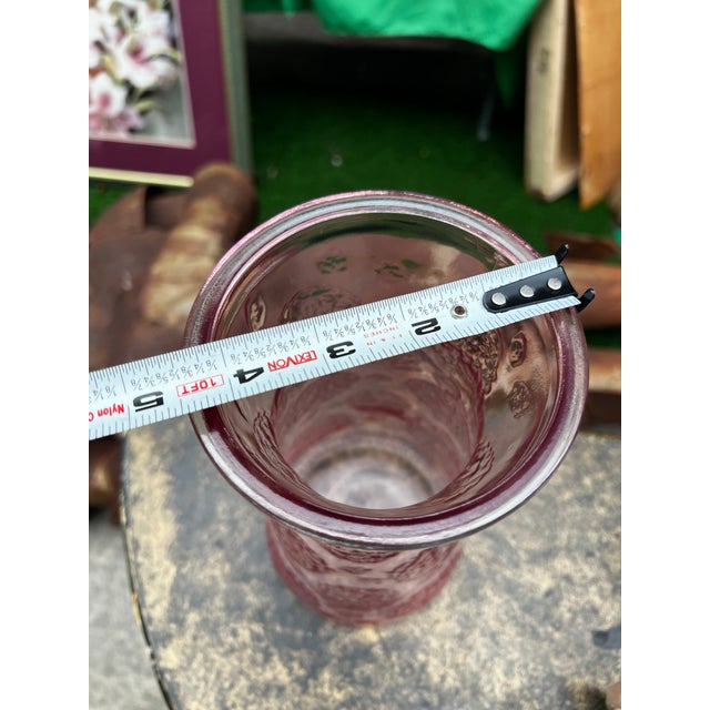 1970s Pink Depression Glass Large Vase For Sale In Atlanta - Image 6 of 6