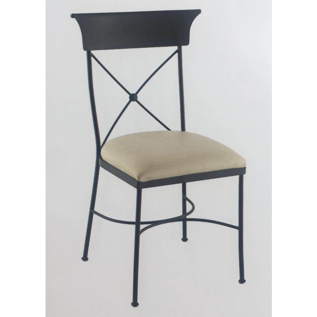 Traditional Garden Chair in Wrought Iron with cushion For Sale - Image 3 of 18