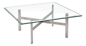Vintage Aluminum & Glass Coffee Table
