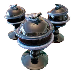 Vintage Mid-Century Modern Pairpoint Snake Glass Pedestal Paperweights - Set of 3
