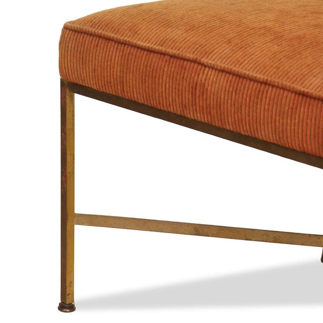 1950s Paul McCobb Brass X-Base Ottomans C 1950s, Pair of For Sale - Image 5 of 5