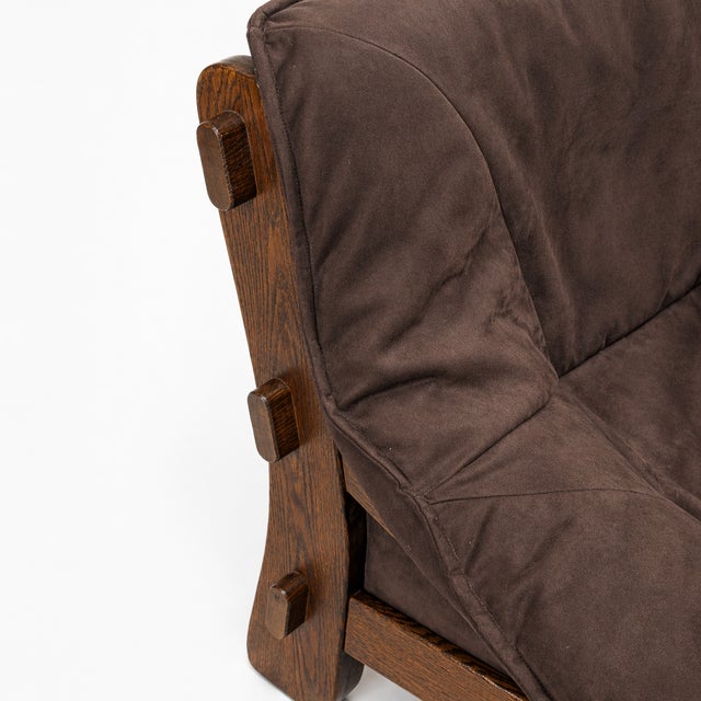 1970s Brutalist Oak Armchair, 1970s For Sale - Image 5 of 10