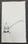 This minimalist ink sketch depicts a lit Japanese candle (warasoku) resting in a traditional hand-forged iron stand or...