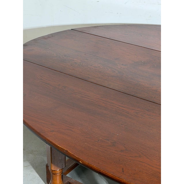 Antique Oak Gateleg Dining Table For Sale - Image 4 of 8