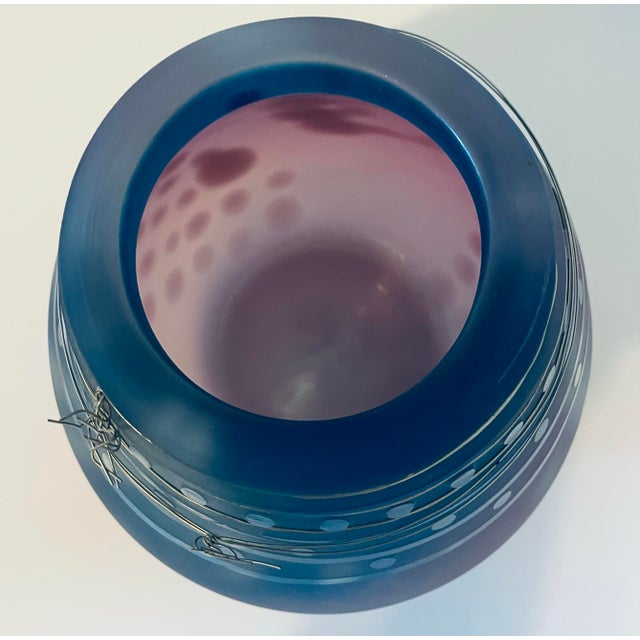 Vintage 1990s Brian R. Higer Studio Art Glass Spherical Cosmos Vase For Sale - Image 4 of 8