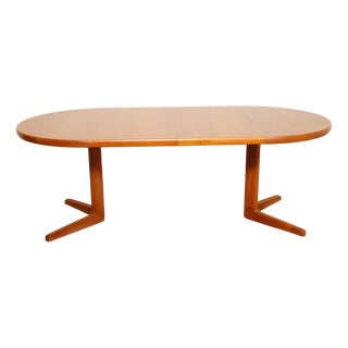 Vintage Round Dining Table in Teak, 1950s For Sale