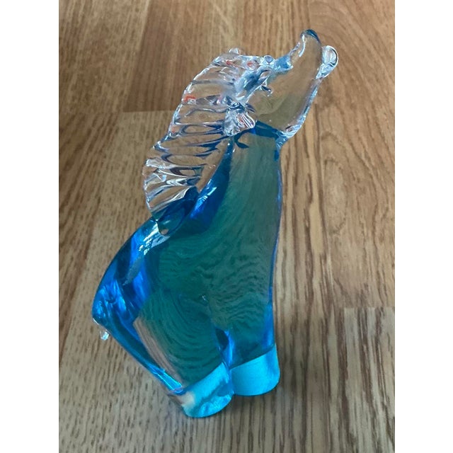 Mid-Century Modern Vintage 1960’s Murano Glass Horse 7” Tall by 3.5” Long - Original Foil Label For Sale - Image 3 of 12