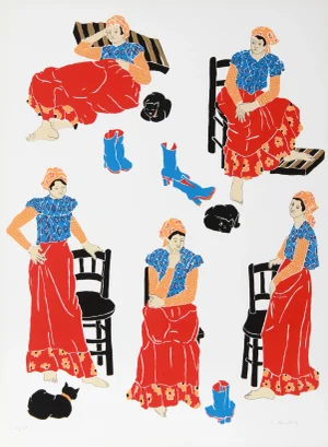 Estelle Ginsburg - Women in Interior #4 Serigraph