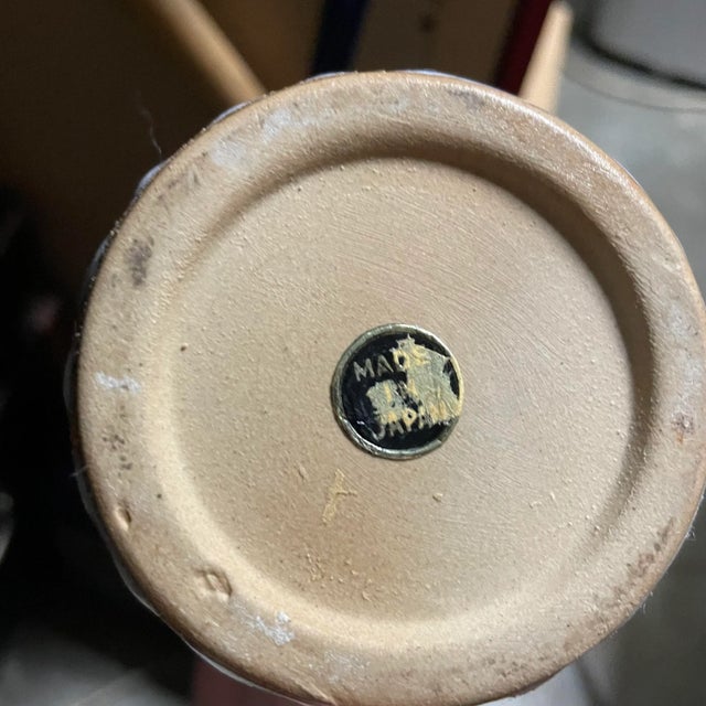 Mid 20th Century Mid Century Modern Japanese Drip Glaze Brown and White Vase For Sale - Image 5 of 6