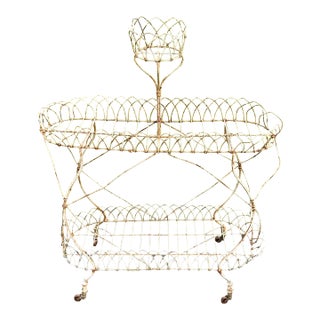 Antique French Victorian Wire Three- Tier Planter For Sale