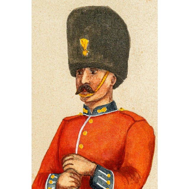 English Scottish Highland Soldier Watercolor Painting Antique British Military Portrait 19th Century Regimental Art Militaria For Sale - Image 3 of 9