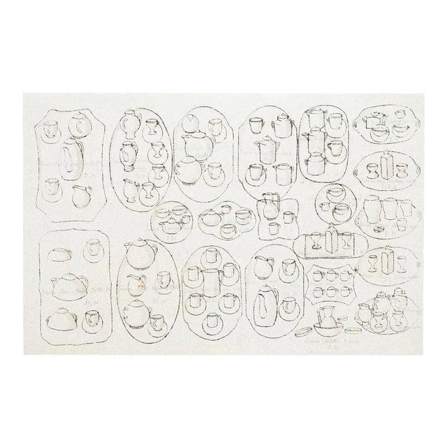 Unknown - Services - Original China Ink Drawing - 19th Century For Sale