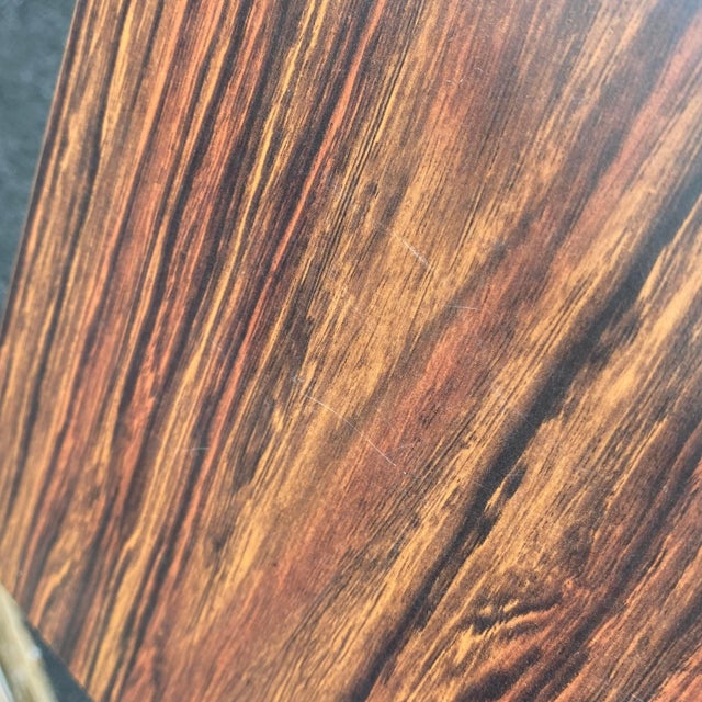 Mid-Century Modern Rosewood Laminate & Stainless Steel Tall Nightstands - a Pair For Sale - Image 11 of 13