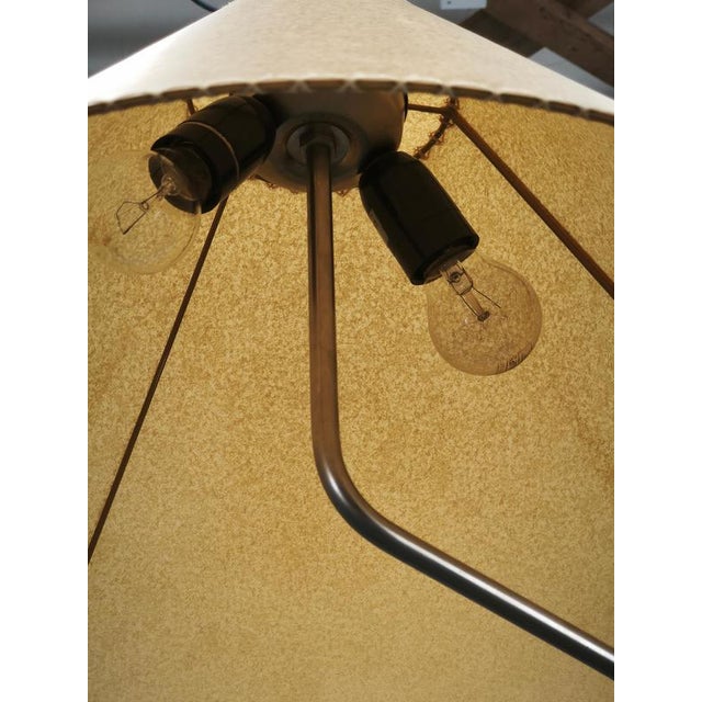 Vintage German Adjustable Oak and Metal Floor Lamp with Handmade Paper Shade, 1970s For Sale - Image 10 of 16