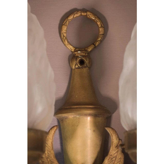 Classical Glass Wall Lamps with Angels, Set of 2 For Sale - Image 13 of 18